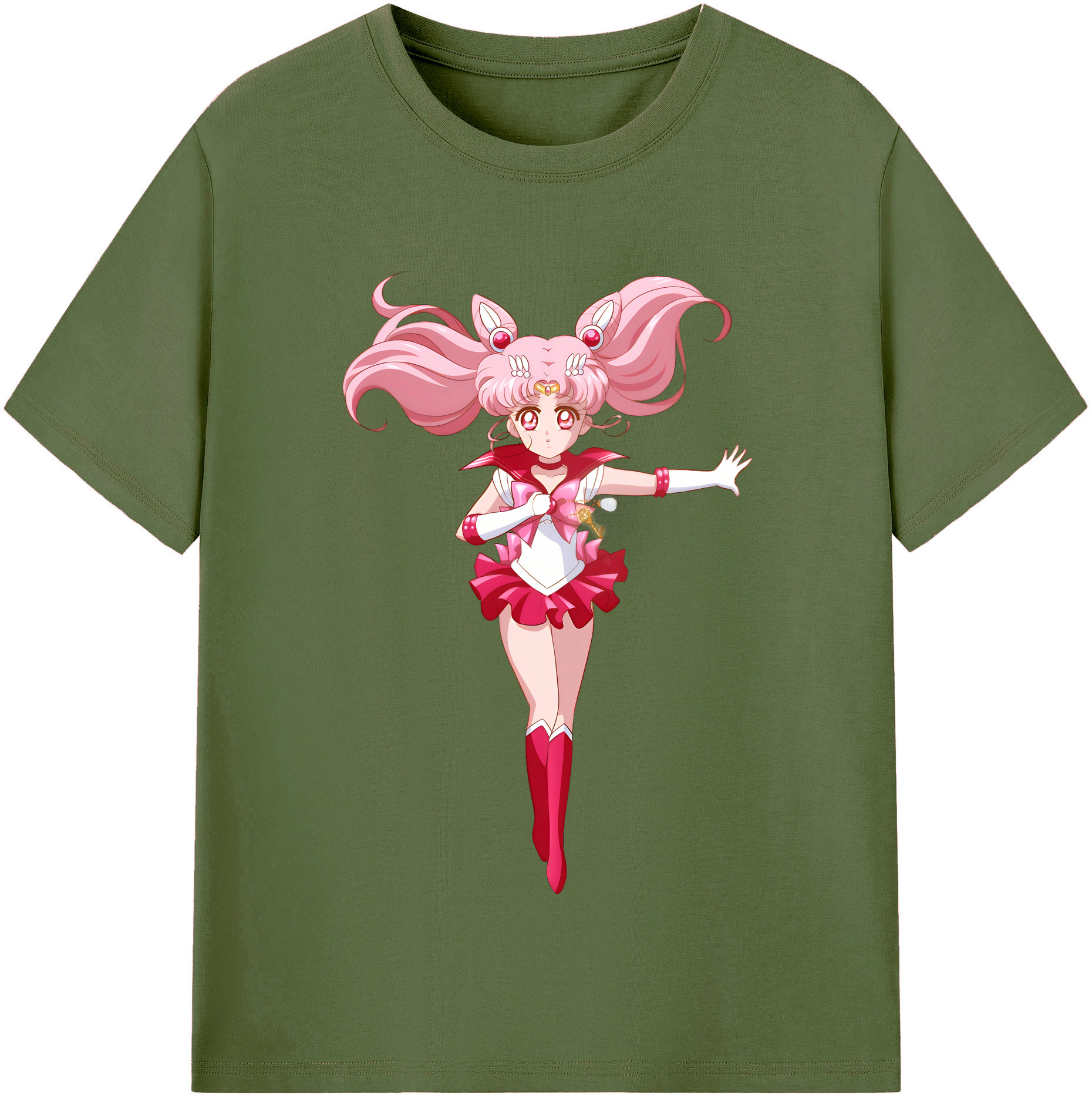 （画像用） 美少女戦士セーラームーン ちびうさ Sailor Moon Chibiusa Tsukino Usagi Small Lady Serenity 綿100％半袖Tシャツ（フロントプリント）